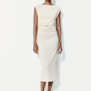 H&M Cream Midi Dress